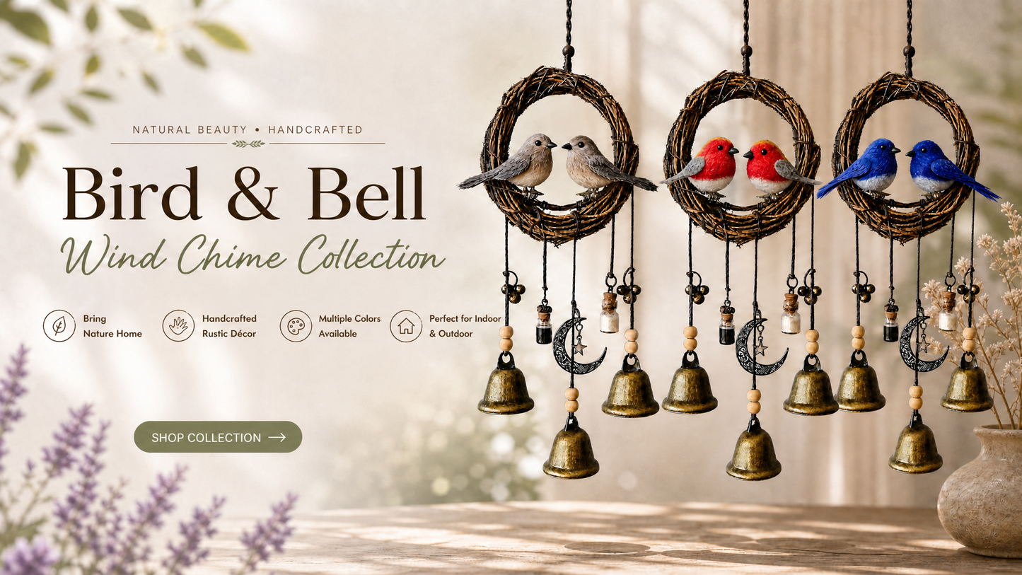 Love birds Wind Chime - Handcrafted Rustic Home
