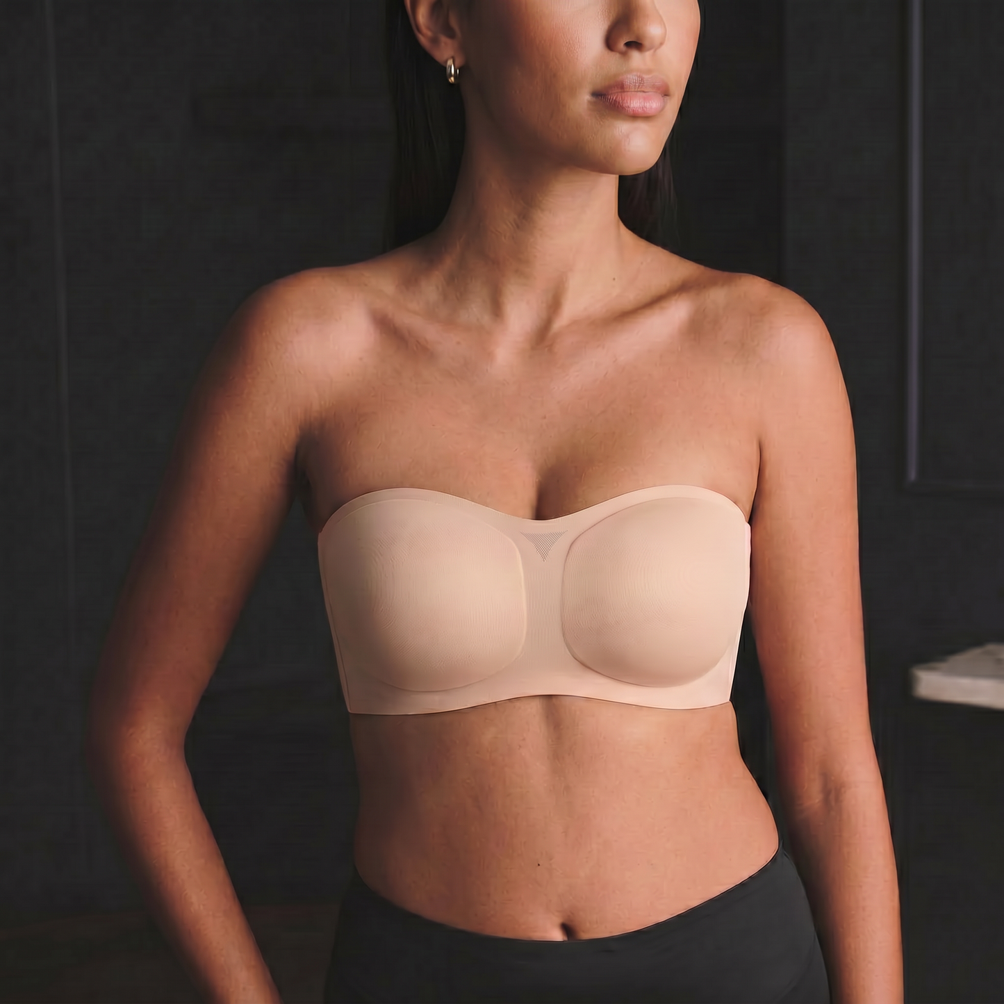 💞Womens Strapless Bras Push Up Bandeau Bra Non Slip Wireless Supportive Padded Bras Seamless Comfortable Tube Jelly Bra