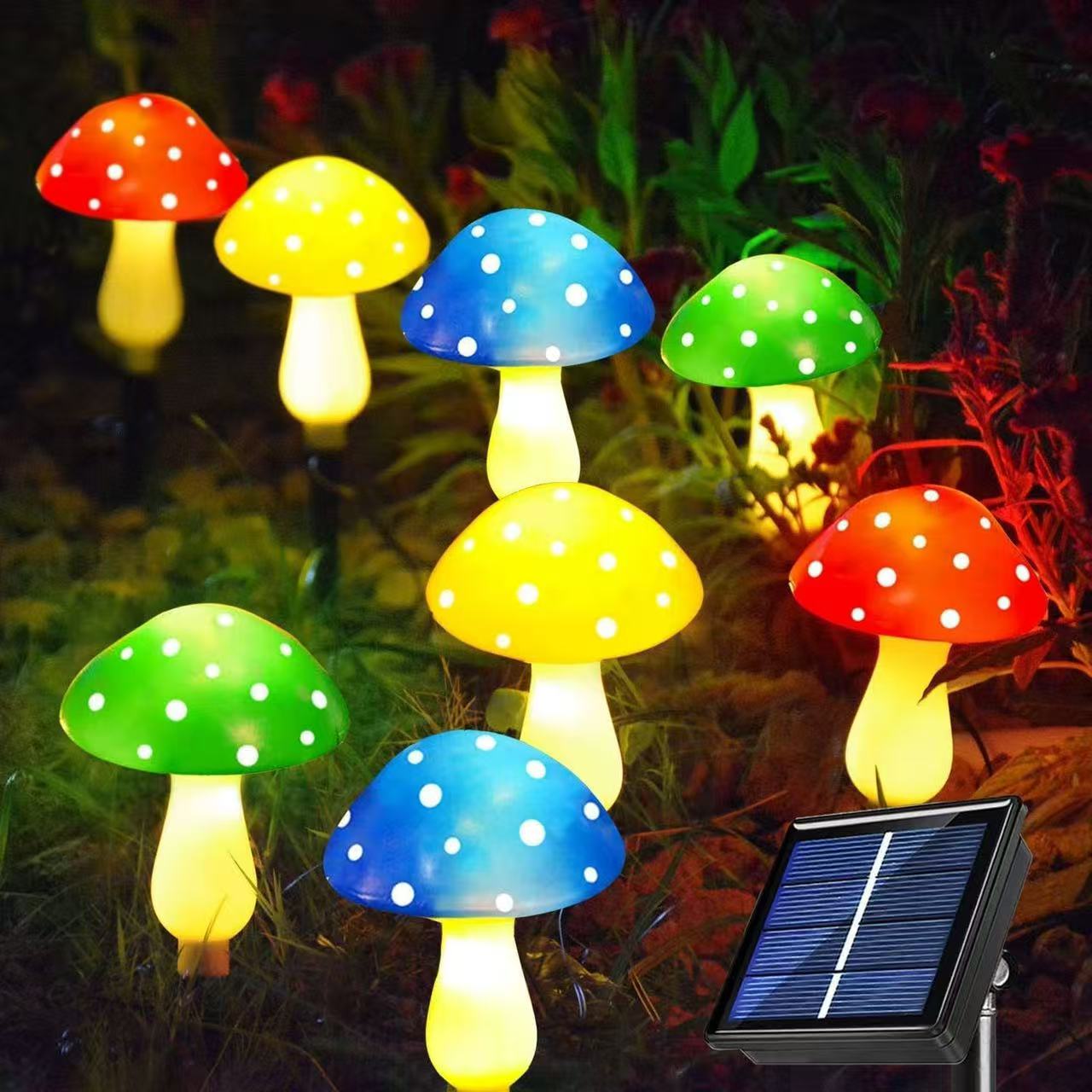 🍄LED Solar Mushroom String Lights
