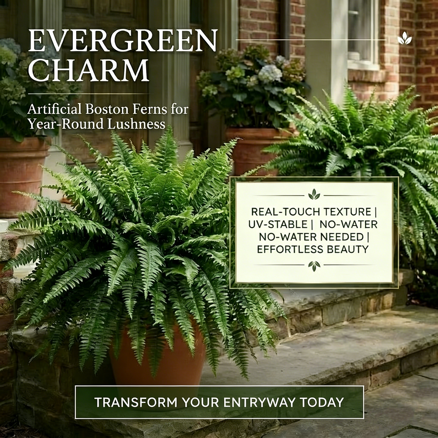 🔥 Mother’s Day Flash Sale 🌱 UV Resistant Ferns Artificial Plants Large for Planters, Office & Home Decor, Outdoor & Indoor