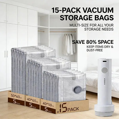 💥LAST DAY 60%OFF🔥Cordless Travel Vacuum Storage Compression Bag Set