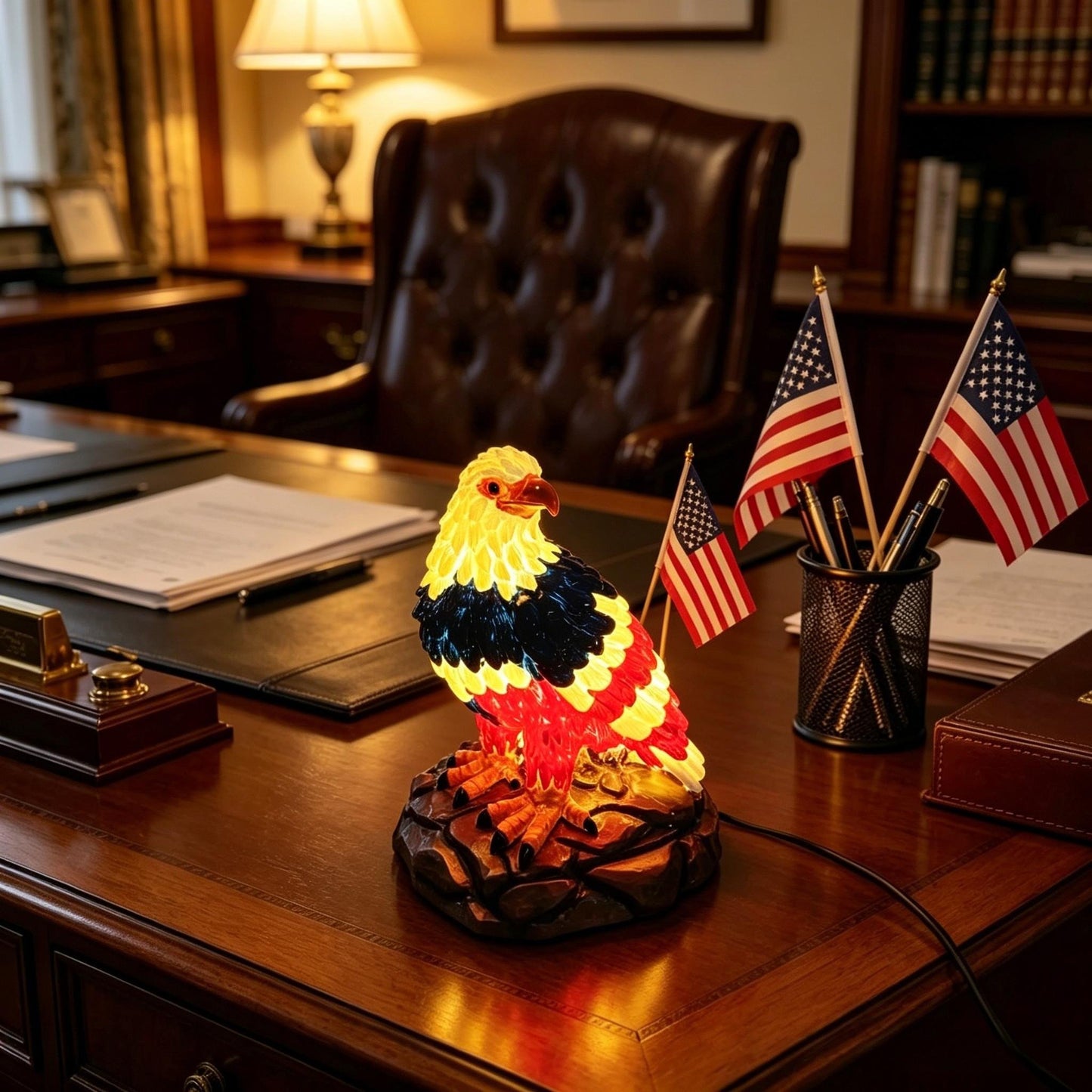 🔥 Limited Edition 🎁U.S. 250th Eagle Stained Glass Lamp