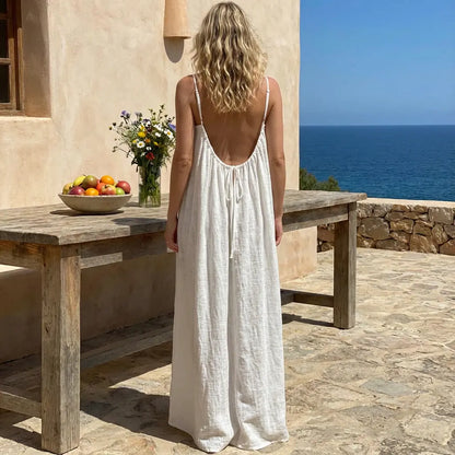 Lady's backless home sleeping suit