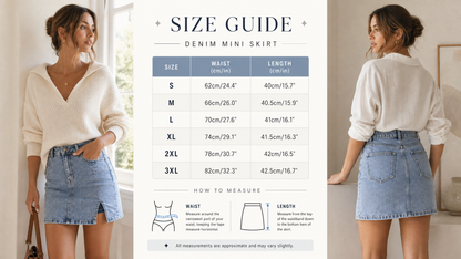 Anti-Exposure Denim Mini Skirt with Built-In Safety Shorts