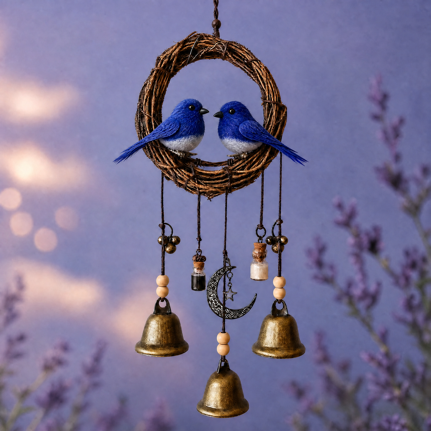 Love birds Wind Chime - Handcrafted Rustic Home