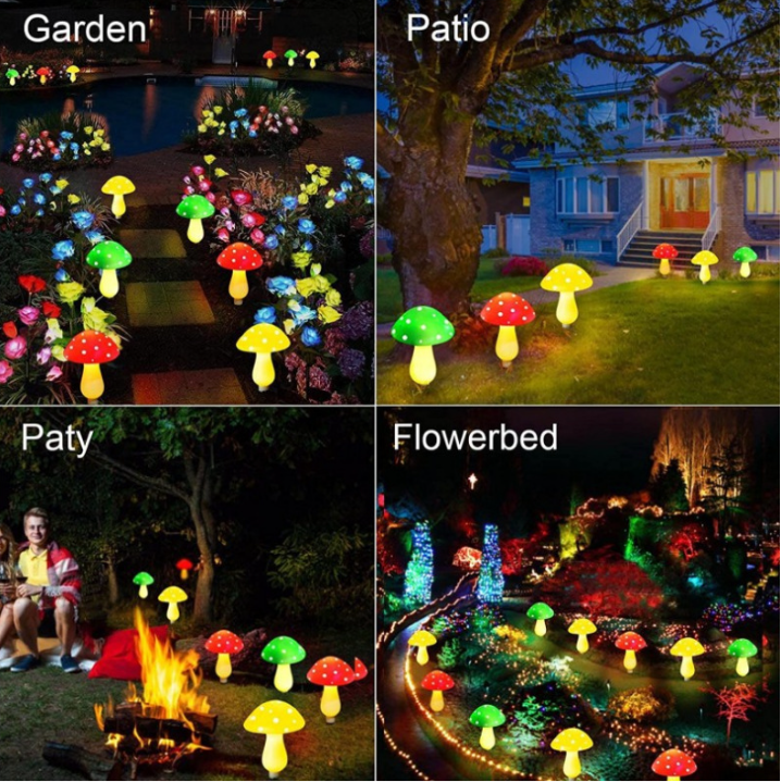 🍄LED Solar Mushroom String Lights