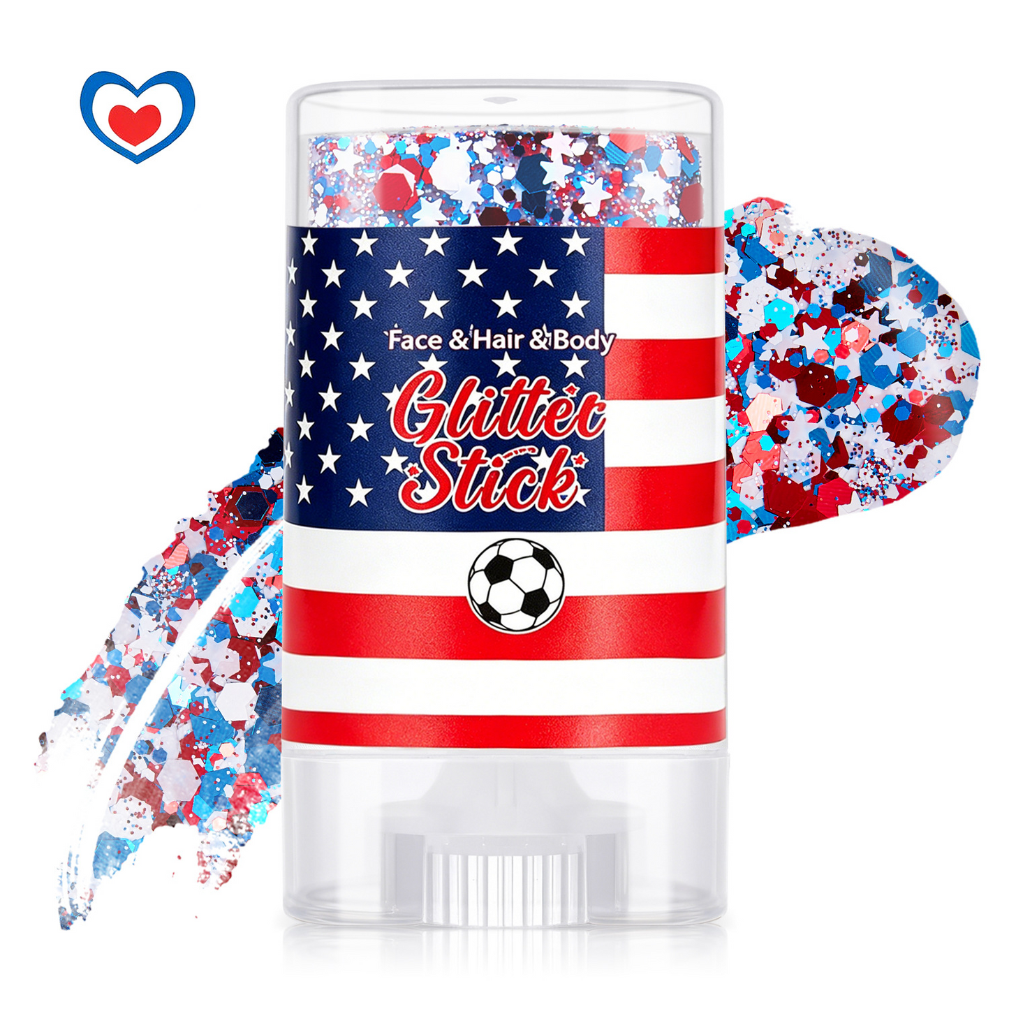 🔥LAST DAY 60% OFF🎁3-in-1 Patriotic Glow😍✨Red, White & Blue Glitter Body Stick