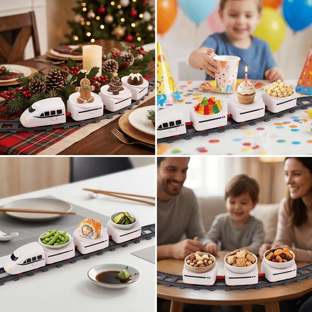 🚂 Food Train Conveyor Set for Kids & Family Parties