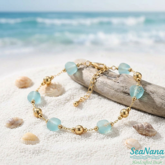 🌊Ocean's Treasure Sea Glass Bracelet