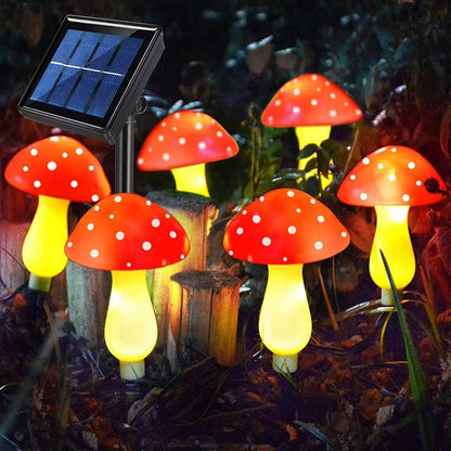🍄LED Solar Mushroom String Lights