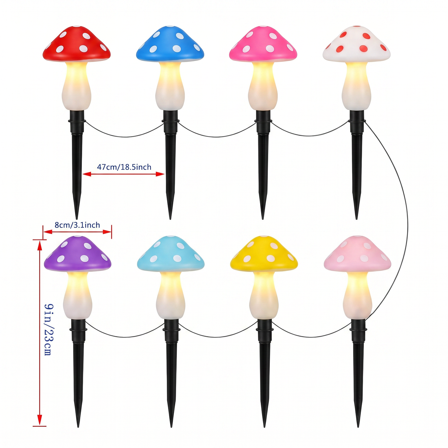 🍄LED Solar Mushroom String Lights