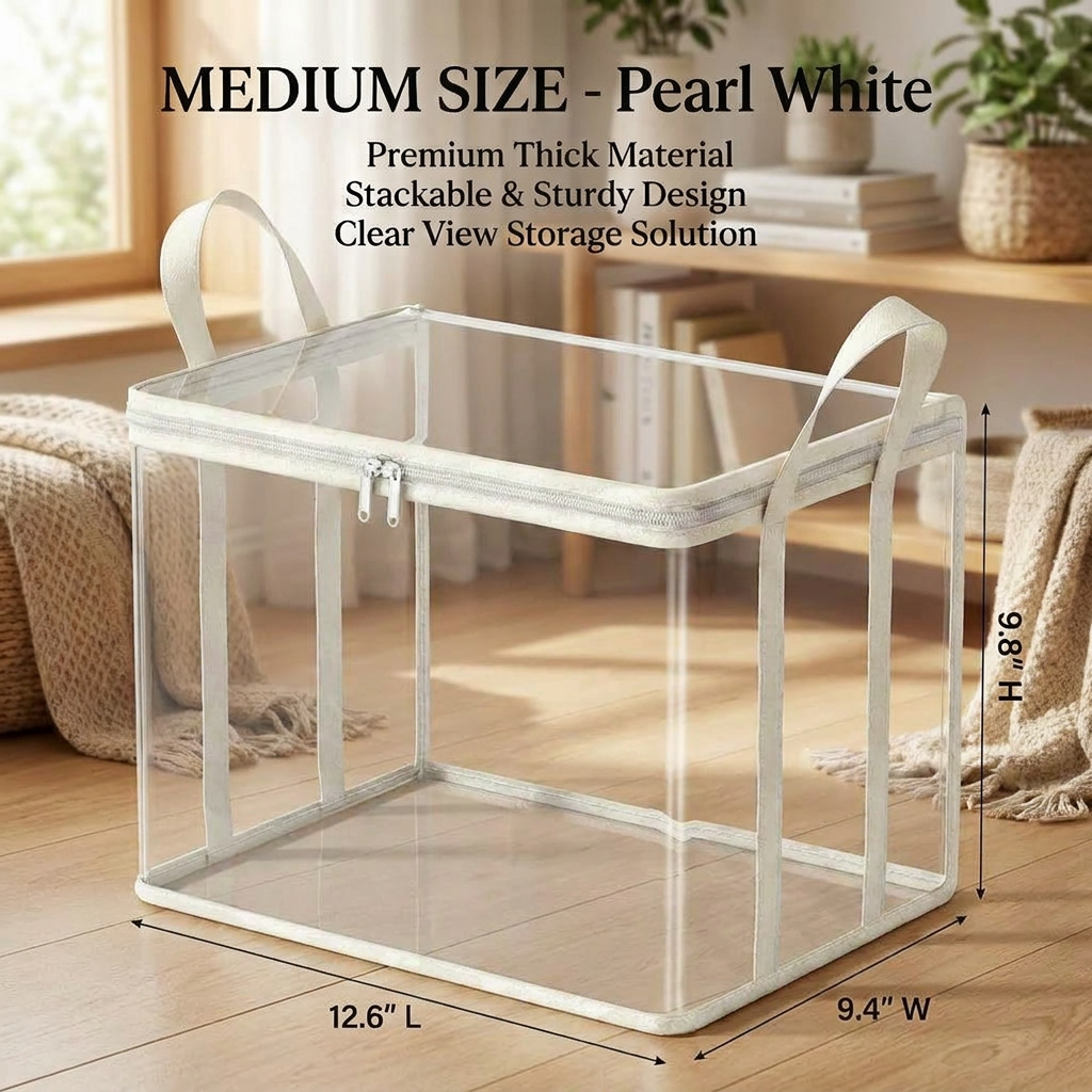 【 🔥Hot Sale 50% OFF】📦 Clear Storage Bins with Lids | Stackable Home Organizer