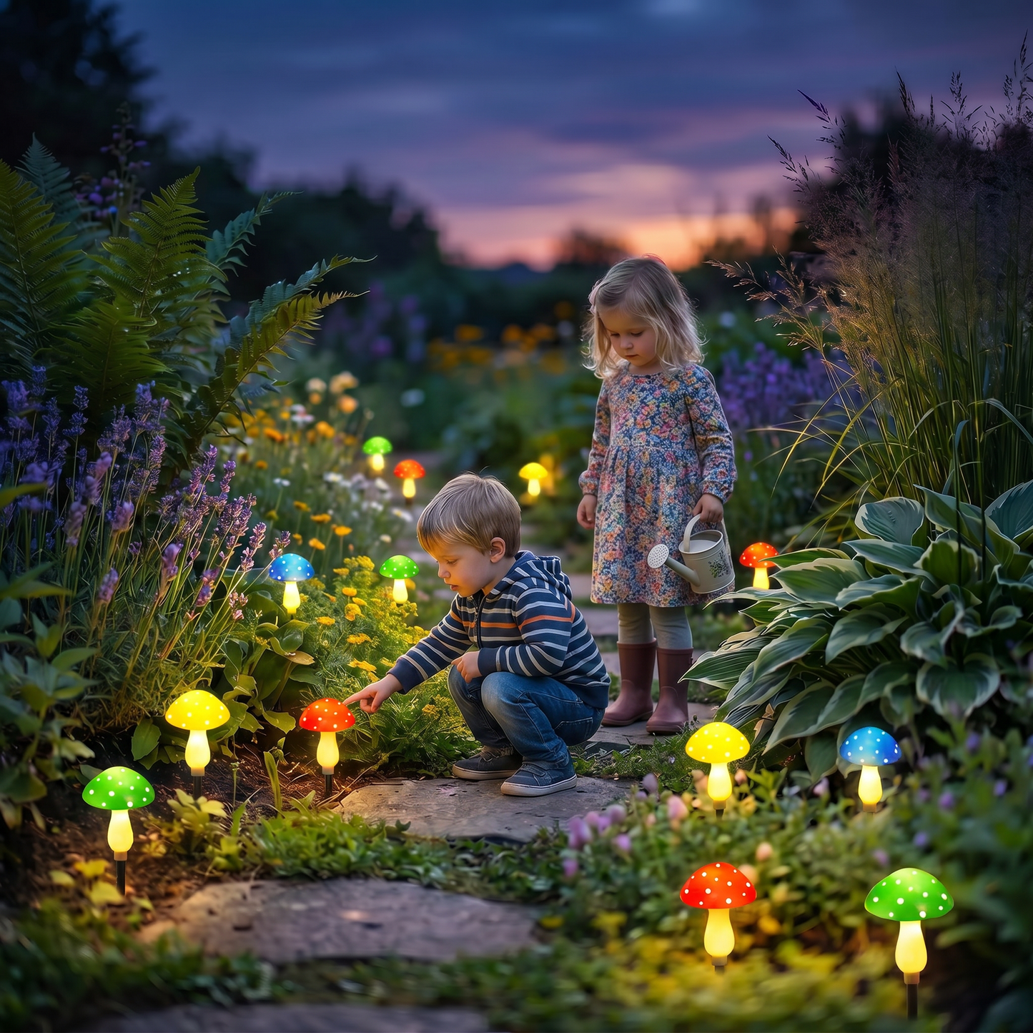 🍄LED Solar Mushroom String Lights