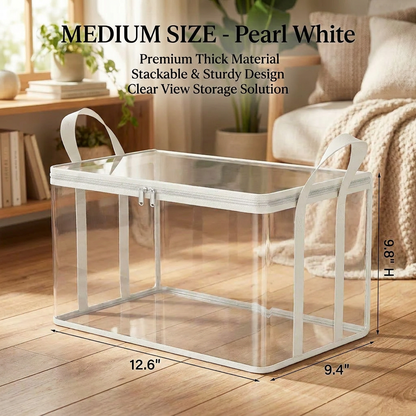 【 🔥Hot Sale 50% OFF】📦 Clear Storage Bins with Lids | Stackable Home Organizer